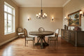 Round Solid Wood Dining Table with Pedestal Base, Light Oak Brown