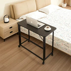 Minimalist Folding Office Desk with One Piece Desktop and 4 Moving Wheel for Home Offices and Bedrooms or Dorm Rooms