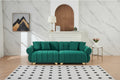 Green Velvet 3-seater Sofa with Spring-Wrapped Cushions