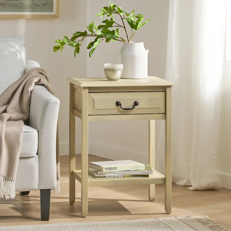 Tavolino decorativo in legno di acacia