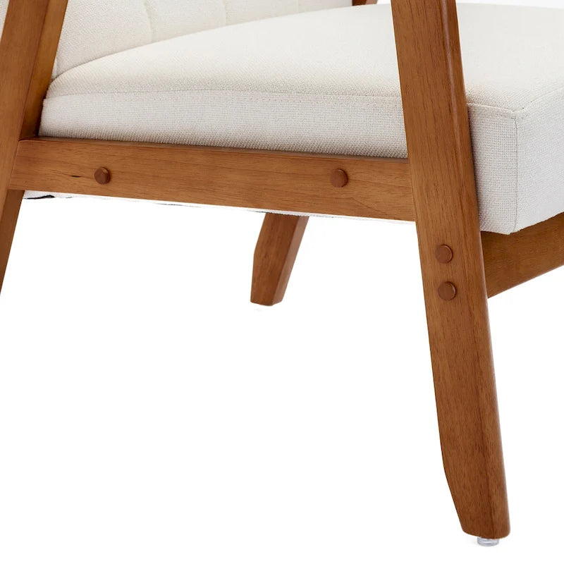 Akzent-Sessel für die Freizeit, Sessel mit Armlehnen und Füßen aus Massivholz, für Wohnzimmer und Schlafzimmer, Studiosessel