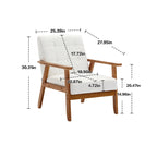Akzent-Sessel für die Freizeit, Sessel mit Armlehnen und Füßen aus Massivholz, für Wohnzimmer und Schlafzimmer, Studiosessel