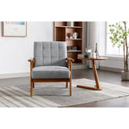 Akzent-Sessel für die Freizeit, Sessel mit Armlehnen und Füßen aus Massivholz, für Wohnzimmer und Schlafzimmer, Studiosessel