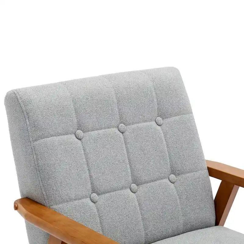 Akzent-Sessel für die Freizeit, Sessel mit Armlehnen und Füßen aus Massivholz, für Wohnzimmer und Schlafzimmer, Studiosessel