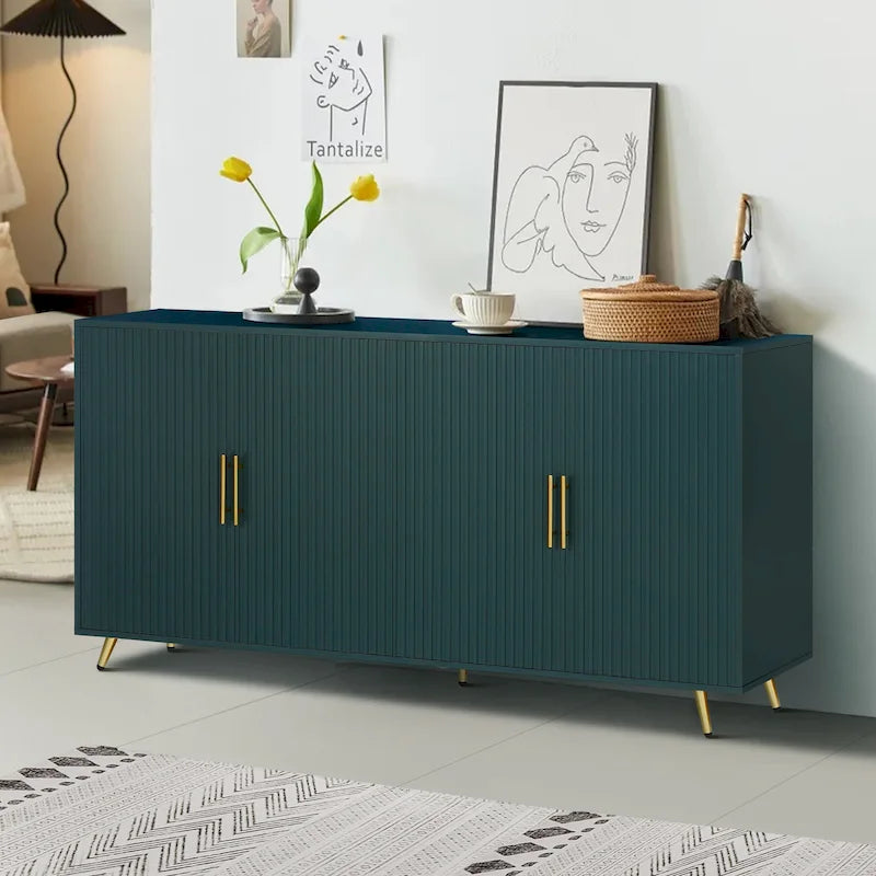 Mobile TV in legno con armadietto contenitore e ripiani regolabili - 15.70 x 60.00 x 32.30