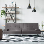 Divano letto pieghevole con portabicchieri in similpelle - 78.7 x 35 x 27.6